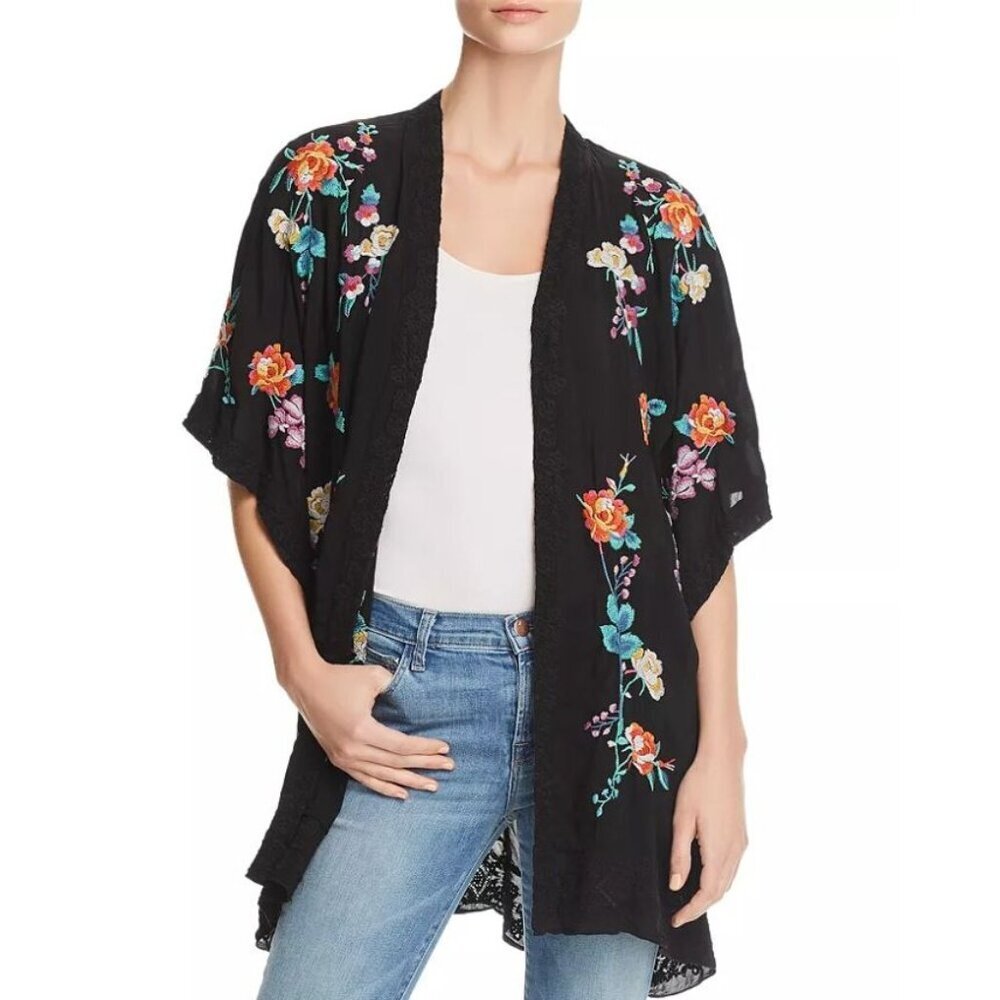 Johnny Was Calla Kimono M Oversized Embroidered Dark Fairy Romantic Goth